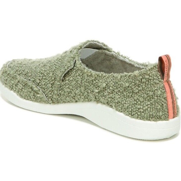 Vionic Beach Sneakers Malibu‎ Womens 7 WIDE Army Green Boucle Orthotic Shoes New - Picture 3 of 9